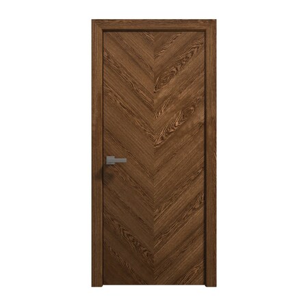 Sartodoors Interior Solid French Door 42 x 96 inches, Ego 5005 Cognac Oak Veneer, Single Regular Panel Frame EGO5005ID-DKO-4296