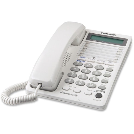Panasonic Standard Phone - Wall Mountable - White - 2 x Phone Line KX-TS208W