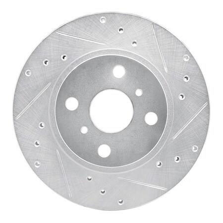 Dynamic Friction Co DFC Brake Rotor - Drilled and Slotted - Silver 631-76032R