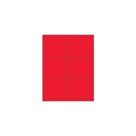 Bubblefast 4 x 3 1/3'' Fluorescent Red Rectangle Laser Labels-6 Labels per Sheet BFLL180RD