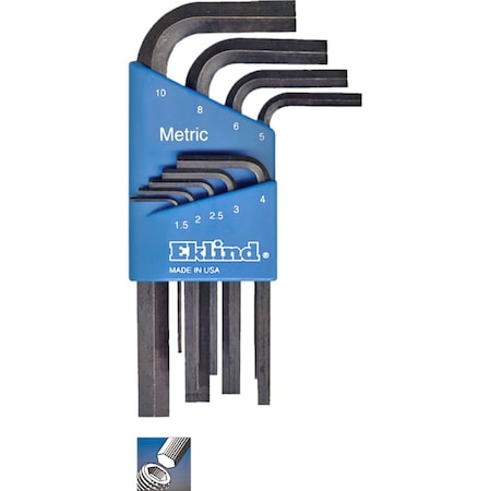 Eklind 9 Piece Metric L-Shape Hex Key Set, 10509 10509