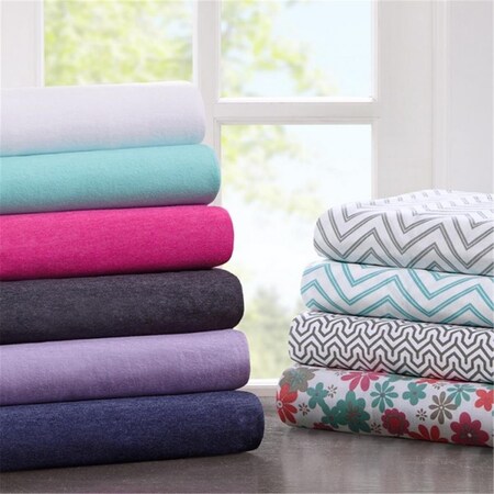Intelligent Design 50 Precent Cotton 50 Precent Polyester Jersey Knit Sheet Set, White ID20-689