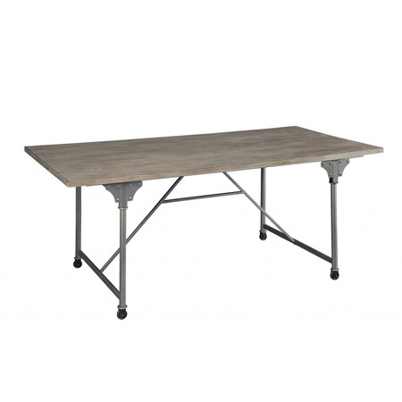 Homeroots 72" X 36" X 30" Gray Oak And Sandy Gray Dining Table 318918