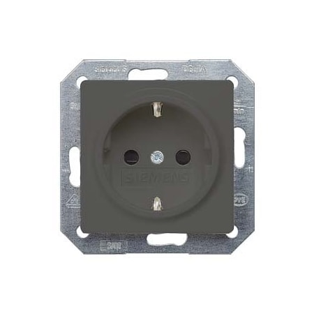 Siemens DELTA i-system carbon metallic SCHUKO socket outlet 10/16 A 250 V With screwless 5UB1924