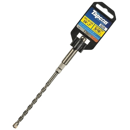 Tapcon Hammer Drill Bit, 14 in Dia, 7 in OAL, Percussion, SDS Shank 11493