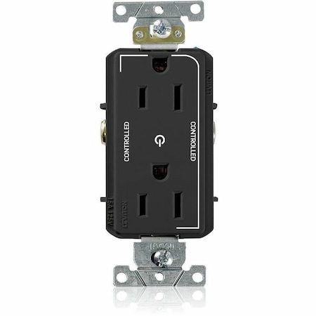 Leviton DPl Dup Rec 15A 125V 2MCtrl Self-Gr Blk 16252-2PE