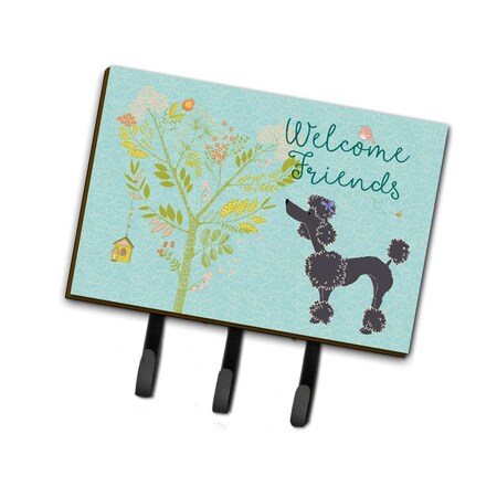 Carolines Treasures Welcome Friends Black Poodle Leash or Key Holder, 6 x 2 x 9 in. BB7615TH68