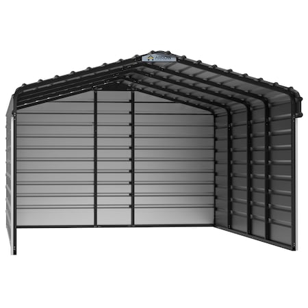 Arrow Storage Products 12 x 20 x 7 ft Eggshell Steel Carport with 3 Wall Kits CPH122007ECL3