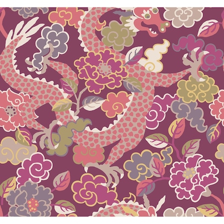 A-Street Prints Yanci Plum Dragon Wallpaper 4120-72009