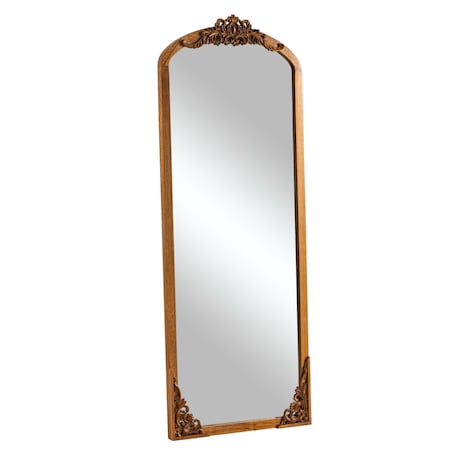 Homeroots 64" Brown Wood Framed Standing Mirror 565117