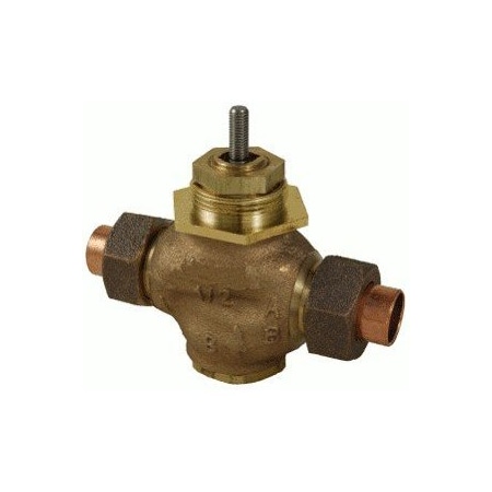 Schneider Electric Venta. Globe Valve. 3/4 in. 2-way. Straightway. Sweat. Stemp Up Closed. Brass. 7.5 cv VB-7224-0-4-06