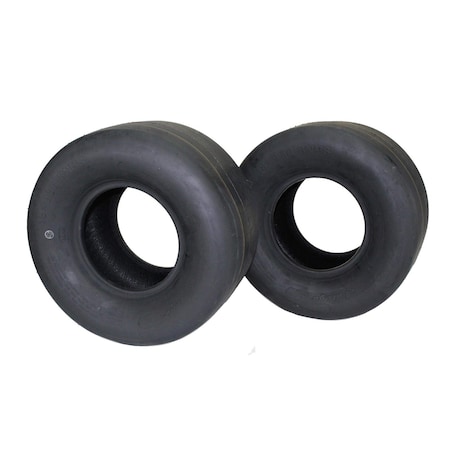 Antego 18 x 9.5-8 in Lawn Mower Tire, 4 Ply, Smooth, Black, 2 PK T0804189508