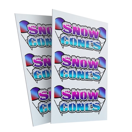 Signmission Snow Cones, Plastic Signs Only 24 Inch x 36 Inch, Corrugated Plastic, 2PK CSB-2436-2PACK-Snow Cones