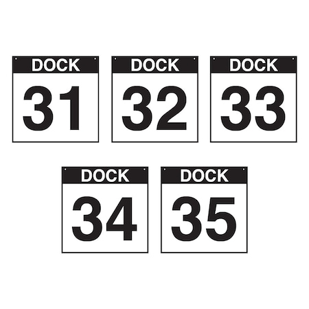 5S Supplies Loading Dock 31-35 Sign - ALM - 18in x 18in DOCK31-35-ALM-1818