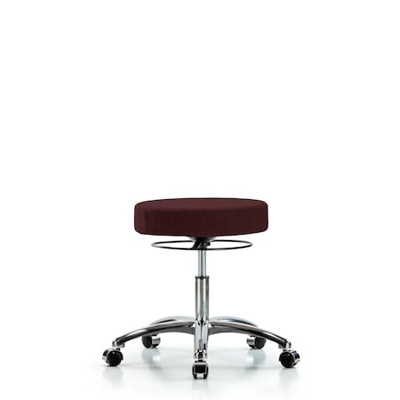 Blue Ridge Ergonomics Desk Stool, Chrome, Fabric, Casters, Bur BR-FDHSO-CR-CC-F41