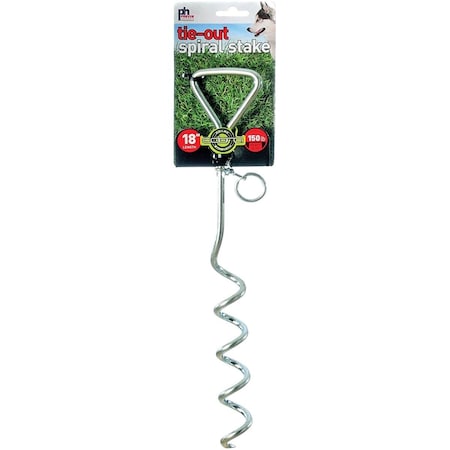 Prevue Pet Products 18 in. Heavy Duty Spiral Tie-Out Stake, Stainless Steel PP-2111