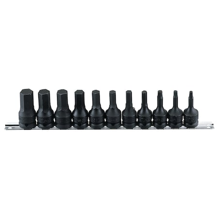 Genius Tools 11 Pc. 1/2in Dr. Metric Hex Head Driver Set TH-411M