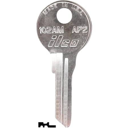 Ilco APS Nickel Plated File Cabinet Key AP2 / 102AM, 10PK IAL2529611B