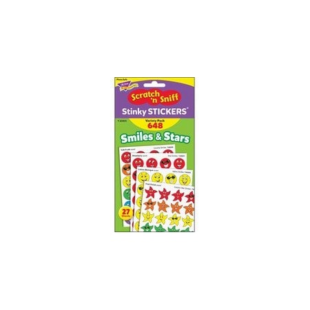 Trend Stinky Stickers, Smiles/Stars, Photo Safe, 648, PK648 TEPT83905