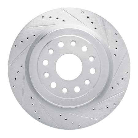 Dynamic Friction Co DFC Brake Rotor - Drilled and Slotted - Silver 631-40121R