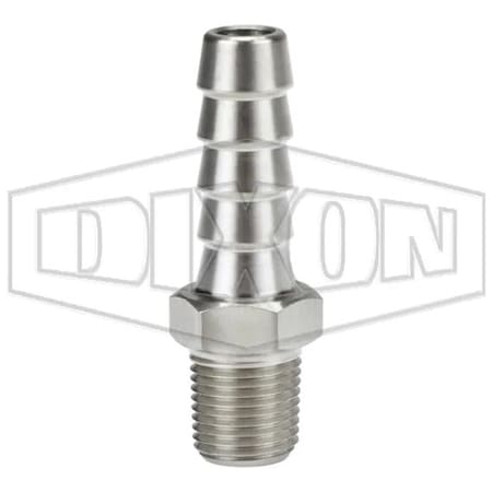 Dixon Hose Insert, 1/8 x 5/16 in, MNPT x Hose Barb, 316 SS, Domestic RN251