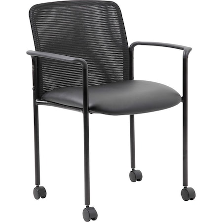 Boss Mesh Guest Chair with Casters, Black B6909R-CS