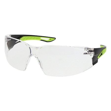 Mcr Safety Hulk HK5, Safety Glasses, Duramass Hard Coat, Clear Lens, Black/High-Visibility Yellow Frame, 1 PR HK510