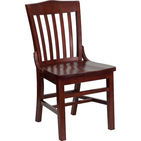 Flash Furniture Dining Chair, School House Back, Mah Wood XU-DG-W0006-MAH-GG