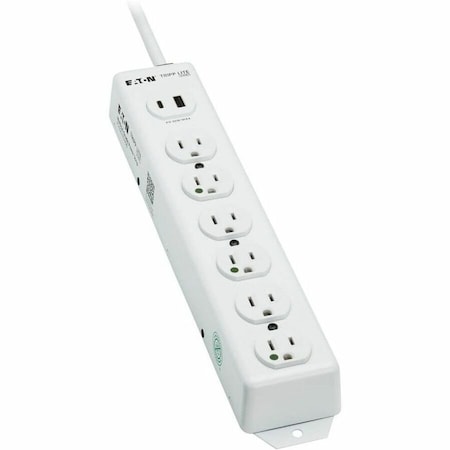 Tripp Lite OutletStrip, White, 1-21/32in, 6Outlets PS-615-HGUSB