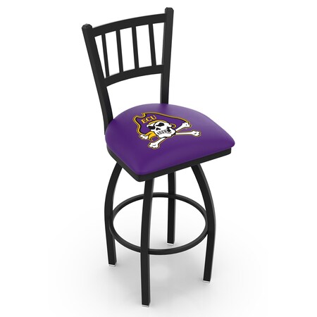 Holland Bar Stool Co 25" Blk Wrinkle East Carolina Swivel Bar Stool, Jailhouse Back L01825Ecarol