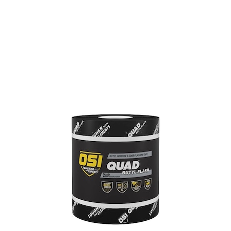 Osi 1532159 Butyl Window Flashing Tape, 75 ft L, 6 in W, Black, Self Adhesive 2876266