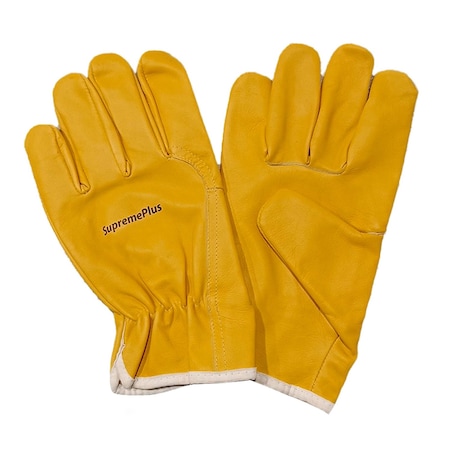 Supremeplus Goatskin Leather Driver Gloves, Yellow, Size: XL, Pair 12 SP-0974