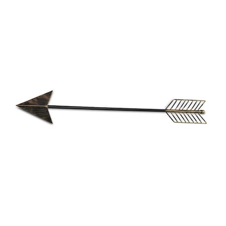 Homeroots Burnished Dark Brown And Gold Tone Metal Arrow Wall Decor 379826