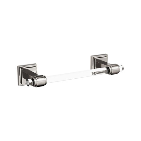 Amerock Glacio Clear/Brushed Nickel Contemporary 8 in. 203 mm Towel Bar BH36065CG10