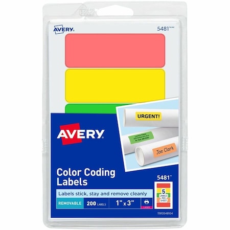 Avery Removable Print or Write Color Co, PK200 5481