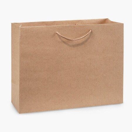 Nashville Wraps Kraft Pinstripe Gift Bags, Vogue 16x6x12, 100PK KTVBKP