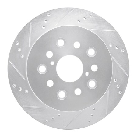 Dynamic Friction Co DFC Brake Rotor - Drilled and Slotted - Silver 631-75010L