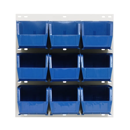 Quantum Storage Systems 18X19 HC LOUVERED PANEL W/9 BINS BLUE QLP-1819HC-230-9BL