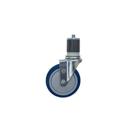 Service Caster 5'' SS Blue Poly Wheel Swivel 1-3/4'' Expanding Stem Caster SCC-SSEX20S514-PPUB-BLUE-134