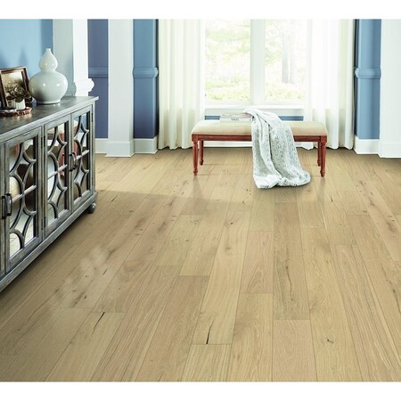 Healthier Choice Flooring Flooring Plank, 1-1/2 to 6 ft L, 6-1/2 in W, Micro Bevel Edge, White Oak, Sand Ridge, 10PK HCE707A02