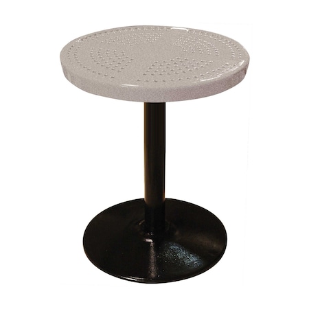 Leisure Craft 24" Round Perforated Pedestal Table, Portable, 30"H, Sandstone 24TAB30-SANDSTONE
