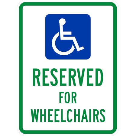 Lyle Reserved For Wheelchairs with Graphic, 18x24, Non-Reflective, White G-11074-NA_18x24