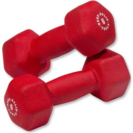 Body-Solid 6 lbs Neoprene Dumbell, Red - Pair BSTND6PR
