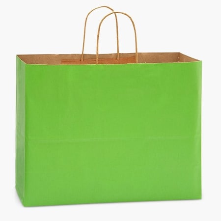 Nashville Wraps Apple Green Recycled Kraft Bags, Vogue 16x6x12in, 25PK 24VTAG