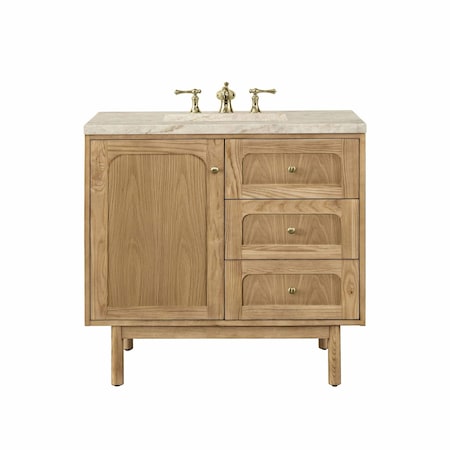 James Martin Vanities Laurent 36" Single Vanity, Light Natural Oak, w/ 3 CM Tajnar Eclos Top 545-V36-LNO-3TJR