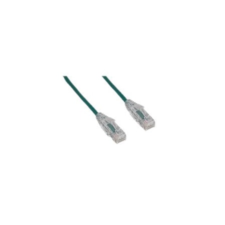 Cable Wholesale Slim Cat6a Green Copper Ethernet Cable, 10 Gigabit, 500 MHz, Snagless/Molded Boot, POE 13X6-65107