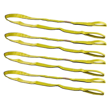 Mytee Products 4 inx12 ft Web Sling - 11500 LBS WLL Vertical - 2-Ply Eyelets Tow Lifting Straps, 4PK EERSL-412x4