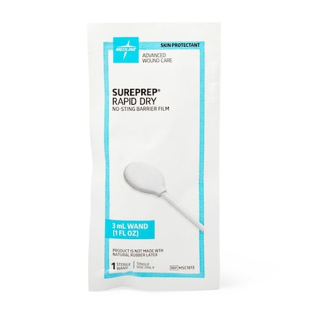 Medline SurePrep Rapid-Dry No-Sting Barrier Film, 3 mL Wand MSC1613H
