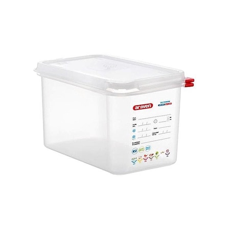 Araven Food Pan With Airtight Lid 1/4 Size 6" D 03028