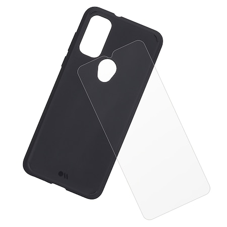 Case-Mate Protection Pack Tough Case And Glass Screen Protector For Motorola Moto G Pure, Black CM047614